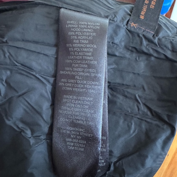 Coach Long Down Puffer Coat Burgundy XS - Picture 5 of 10